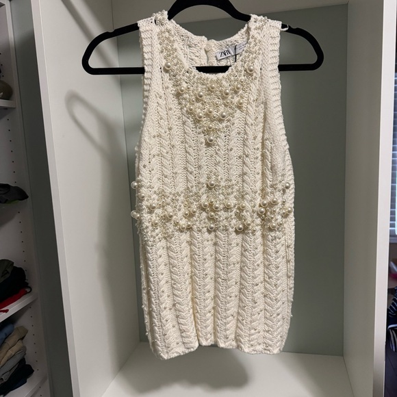 Zara knitwear top with faux pearls - Picture 6 of 6